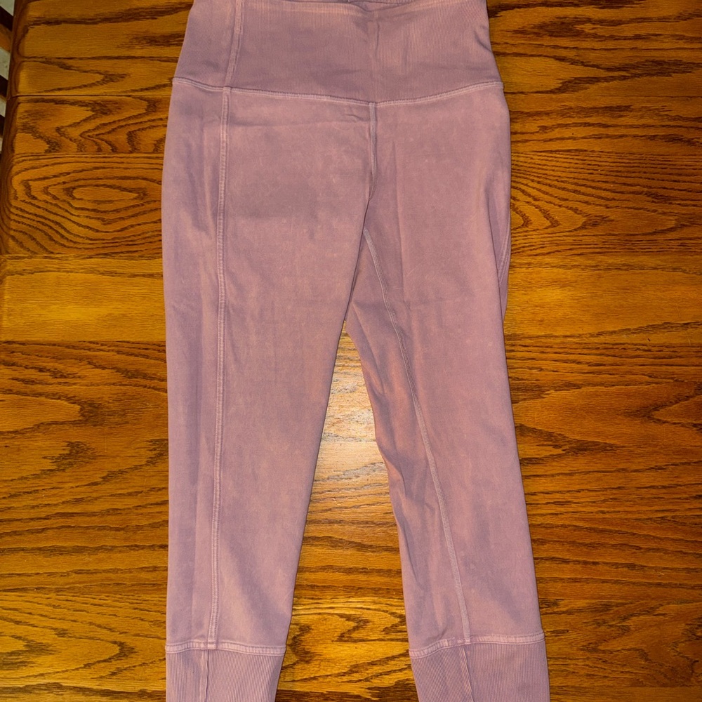 lululemon Pink Wunder Under Crop High-Rise 23" Rib Leggings — Women's Size 6